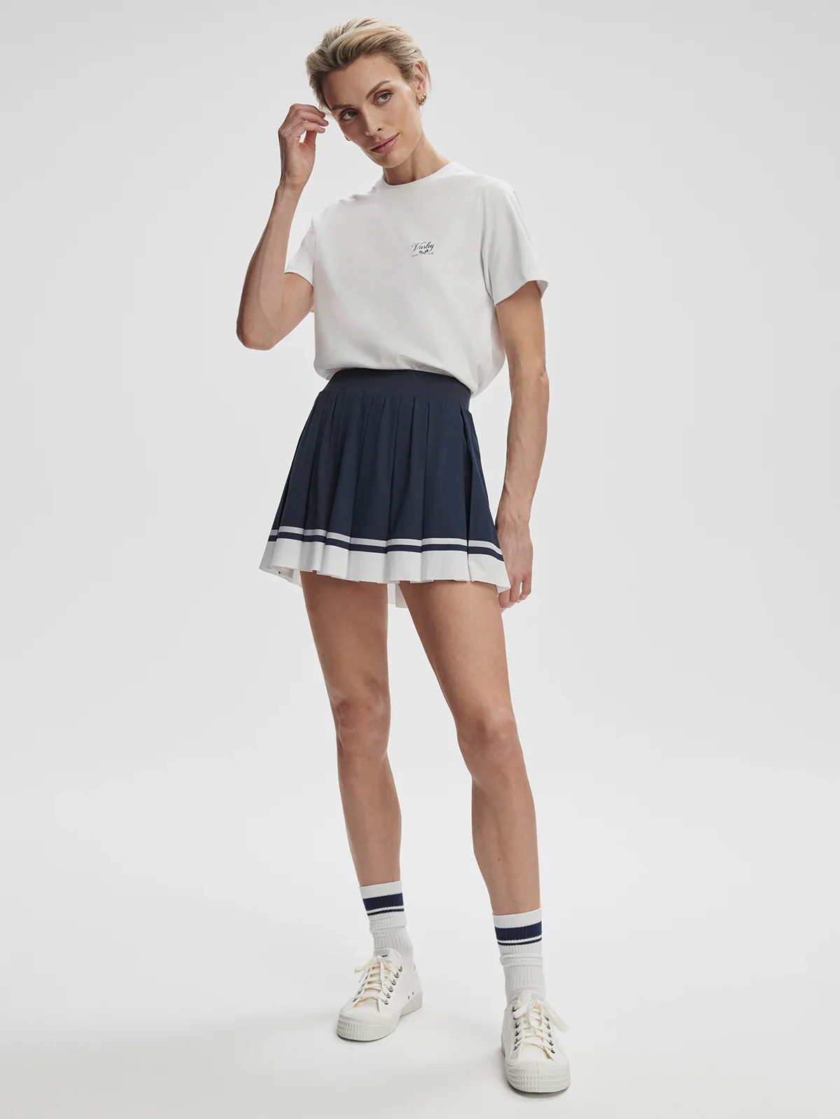 mattie branded tee white