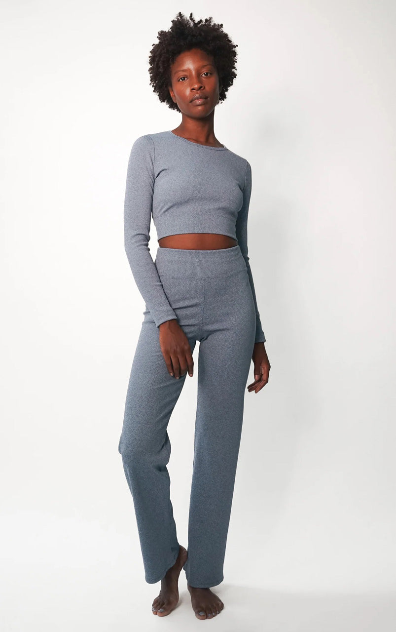 Ella Pant- Rib Stone Blue