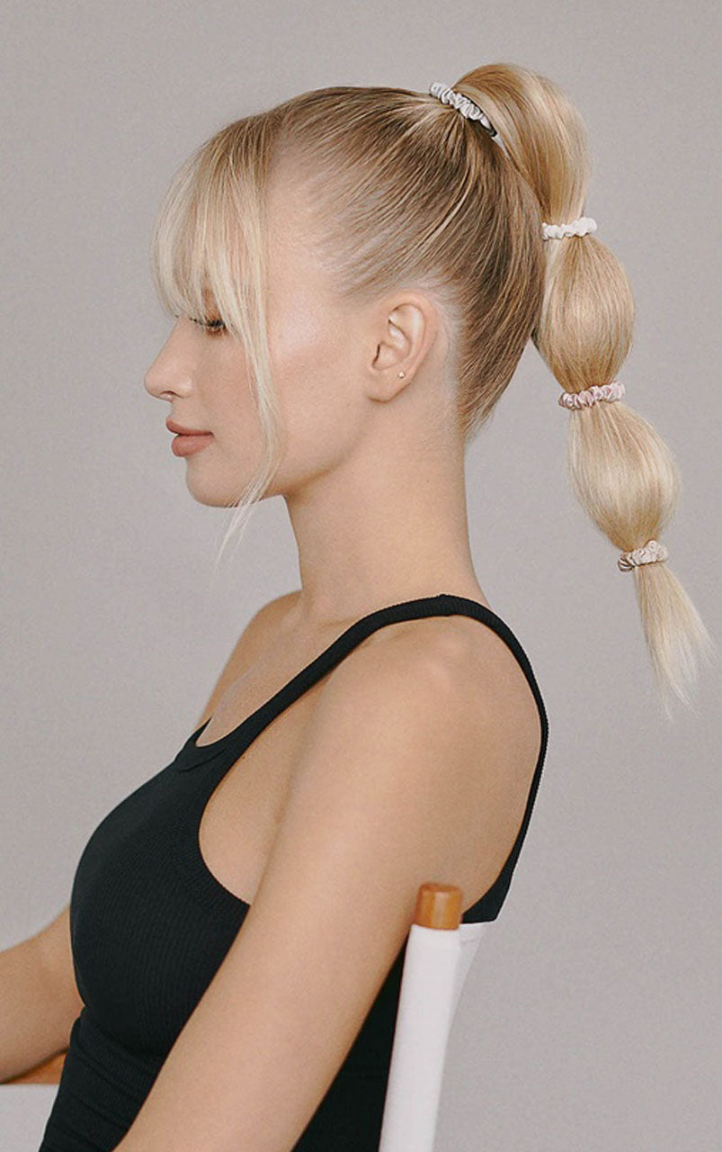 Skinny Scrunchies - Silver (set of 4)