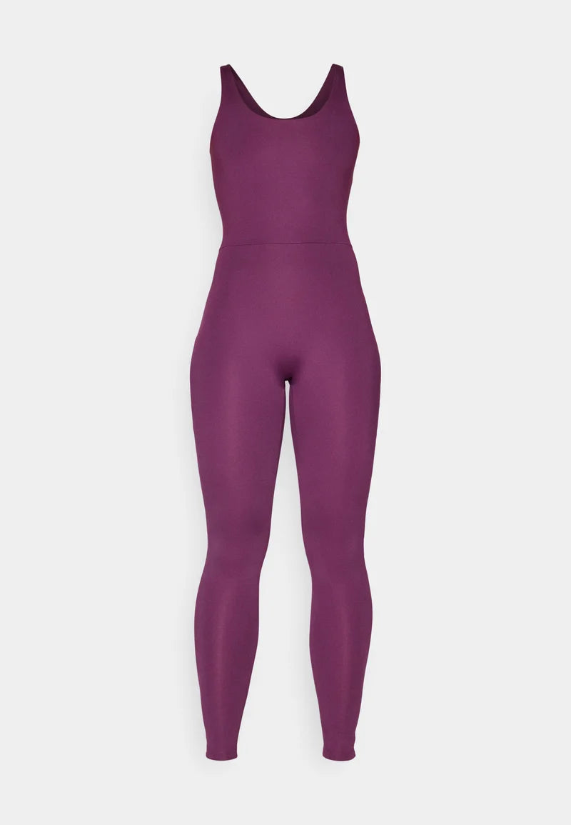 Scoop Back Unitard, Long Plum
