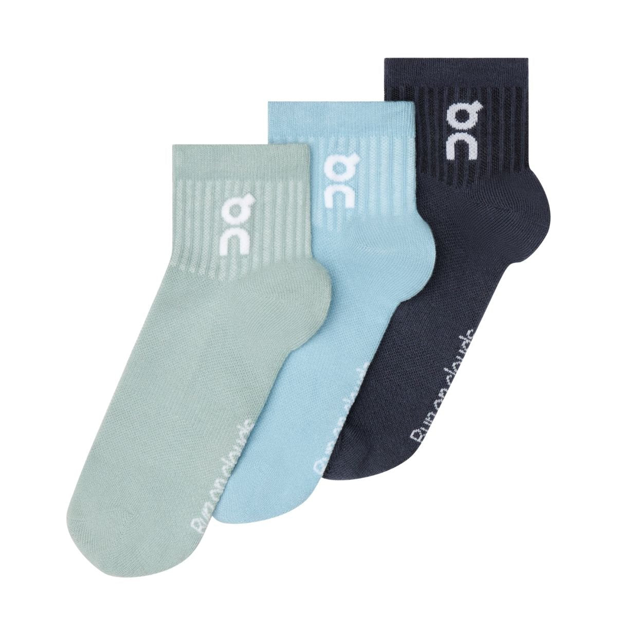 Logo Sock Mid 3P Unisex Wash | Navy