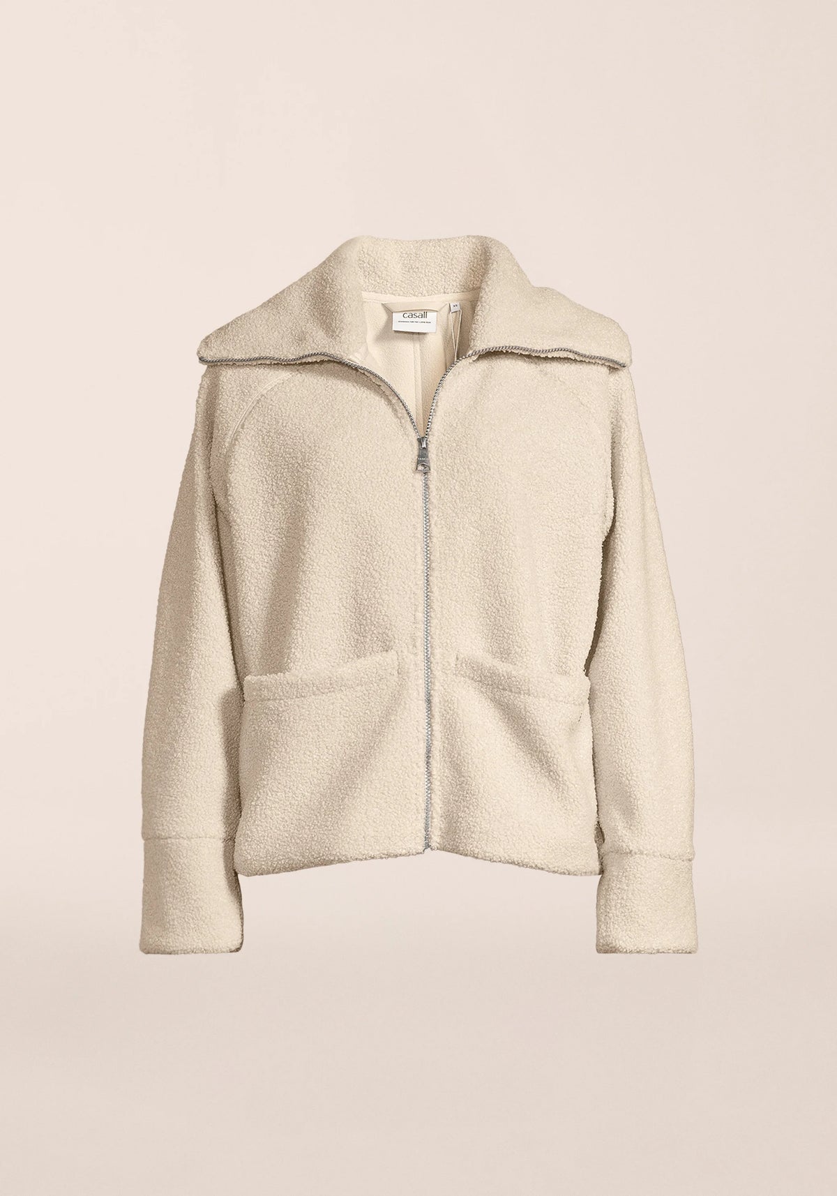Sherpa Short Zip Jacket Ecru