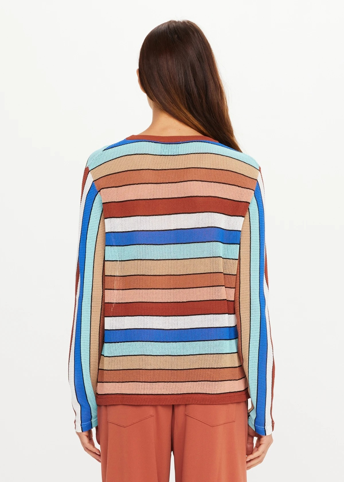 IZA MILLA LONG SLEEVE KNIT TOP STRIPE