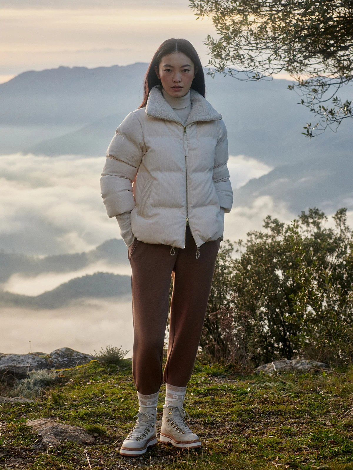 brackley cord puffer jacket birch