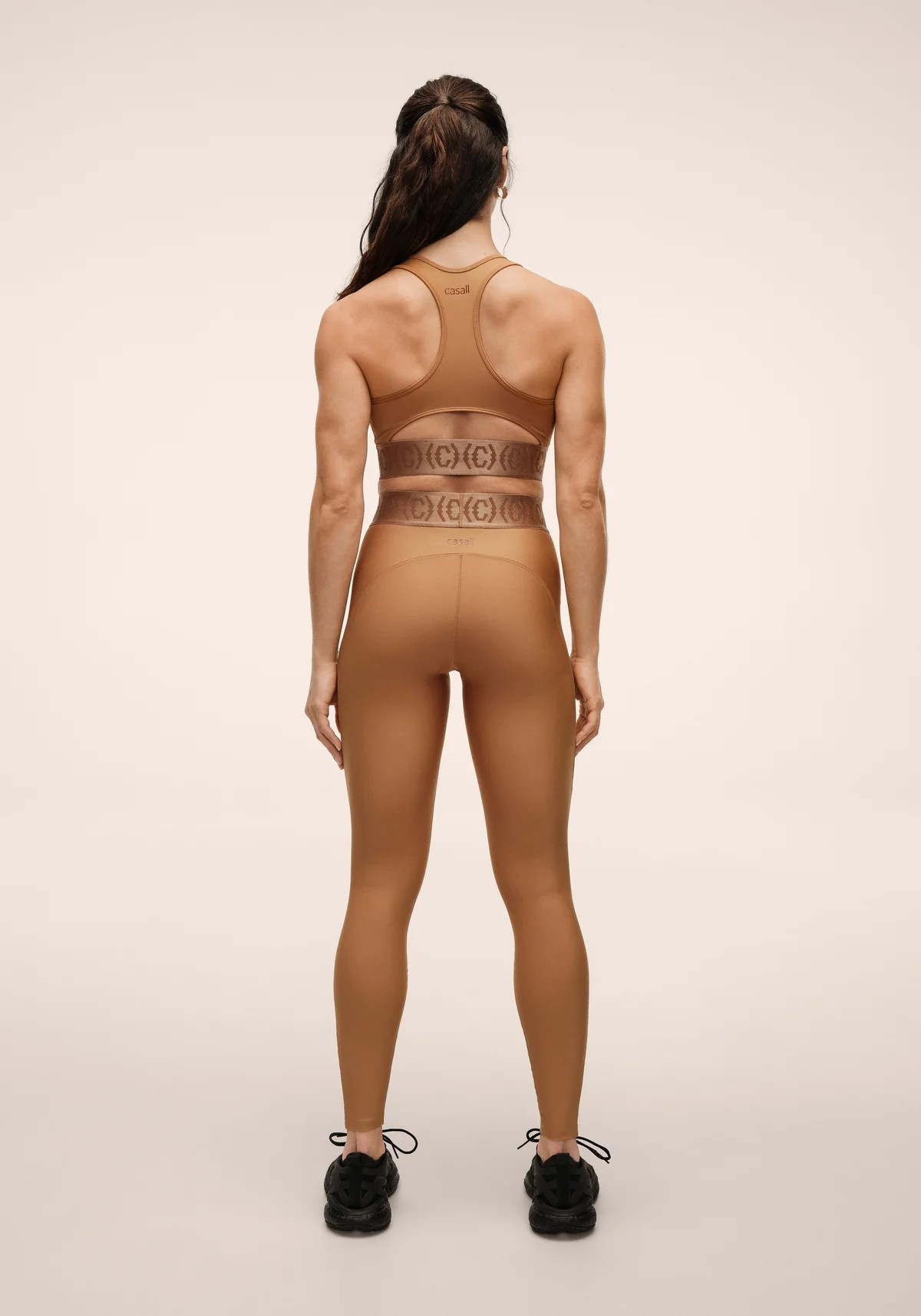Logo Elastic High Waist Tights Golden Brown