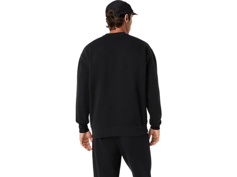 FLEECE RELAXED CREW-NECK TOP PERFORMANCE BLACK