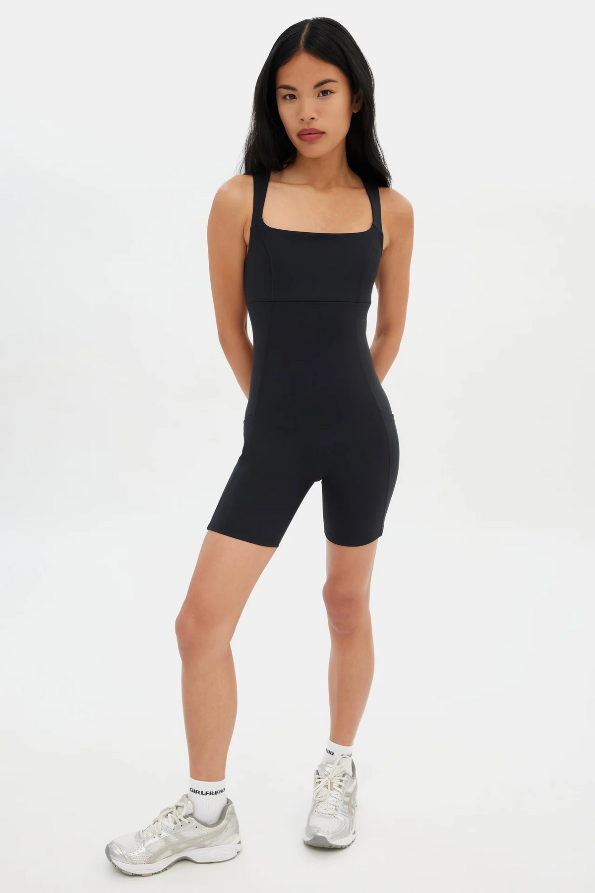 Tina Open Back Unitard Black