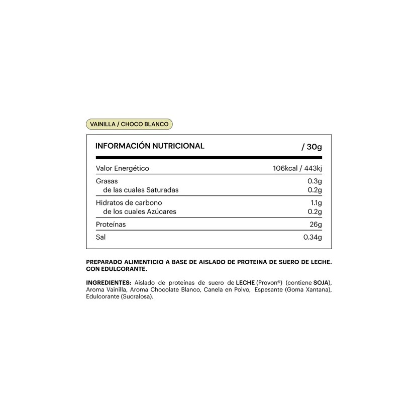 whey isolated protein vanilla/white chocolate