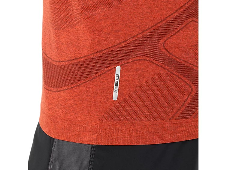 ROAD SEAMLESS LS TOP SINGED RED