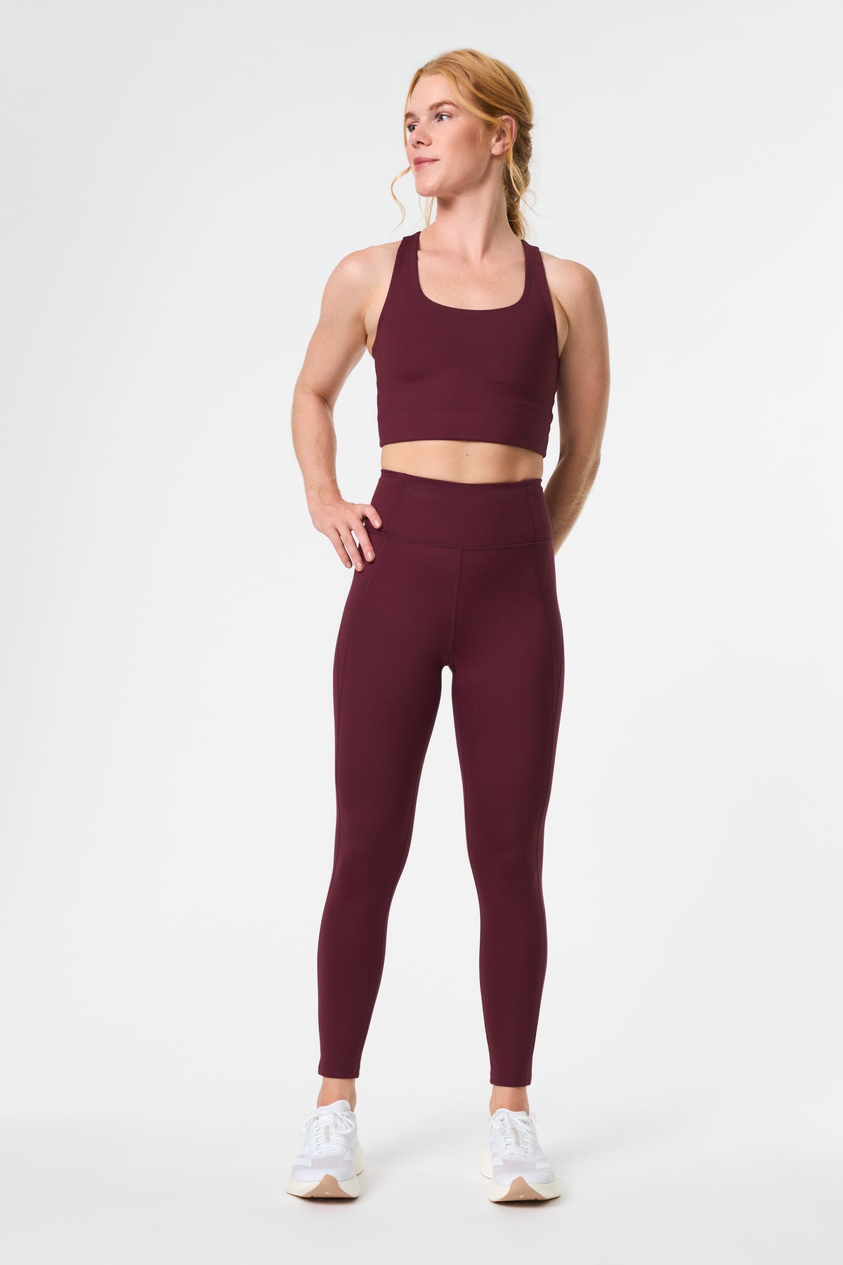Compressive High-Rise Legging, 7/8 Mulberry