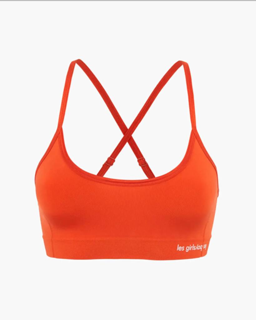 WOMEN'S SEAMLESS SPORT CROSS BACK BRA BURNT ORANGE
