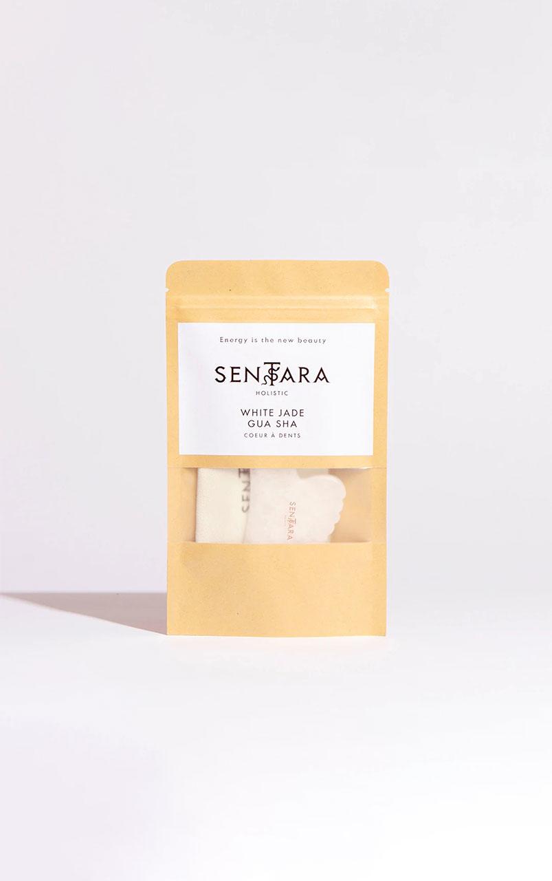 Gua Sha Corazón dentado - Jade Blanco