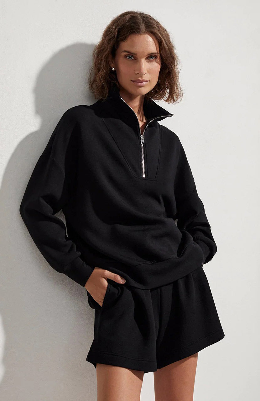 Hawley Half Zip Sweat Black