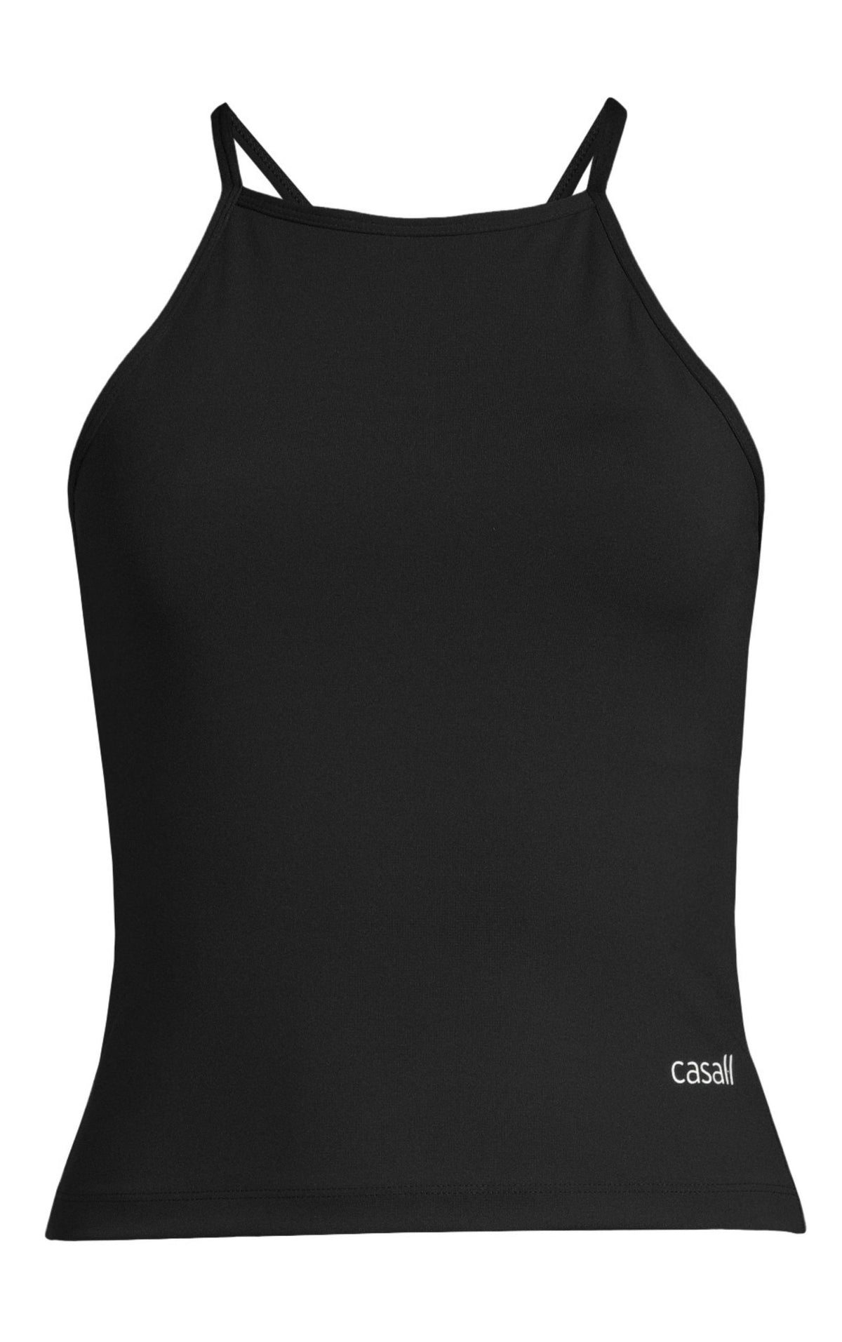Built-In-Bra Halterneck Tank Black