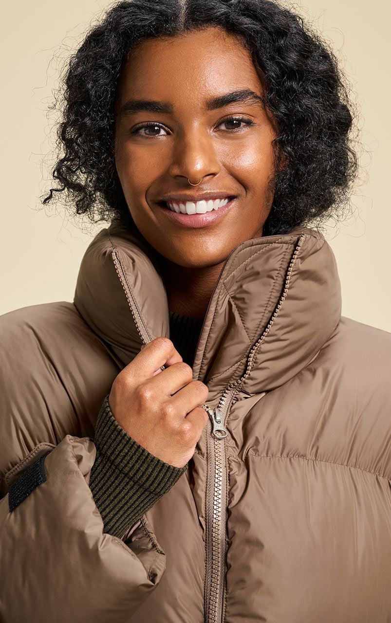 Hero Puffer Jacket Taupe Brown