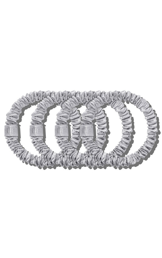 Skinny Scrunchies - Silver (set of 4)