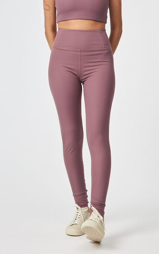 Rib High-Rise Legging, Long Pewter