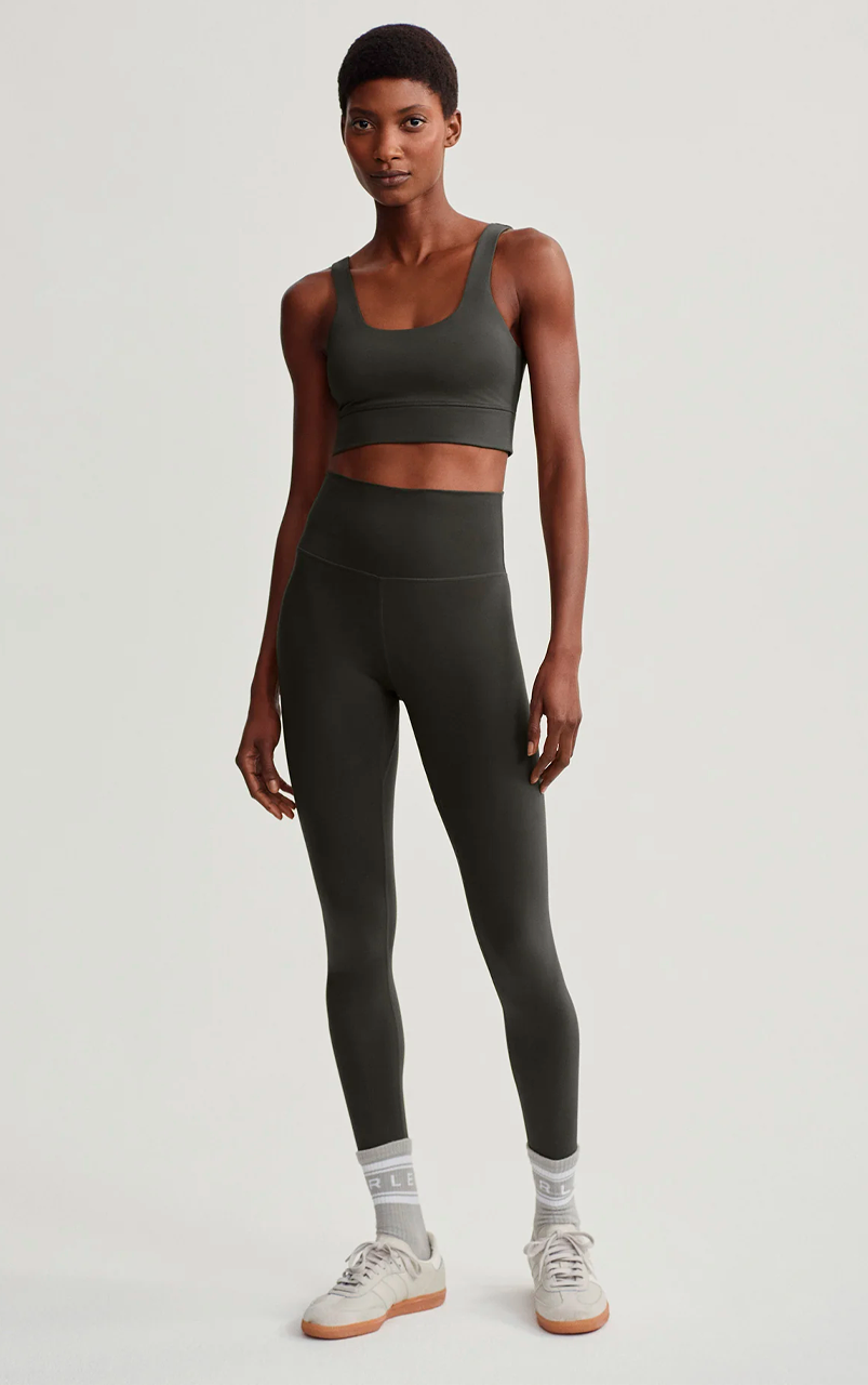 freesoft high rise legging 25 dark resin green