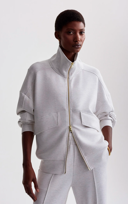 garcia zip through sweat ivory marl
