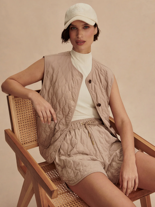 karla quilted gilet light taupe