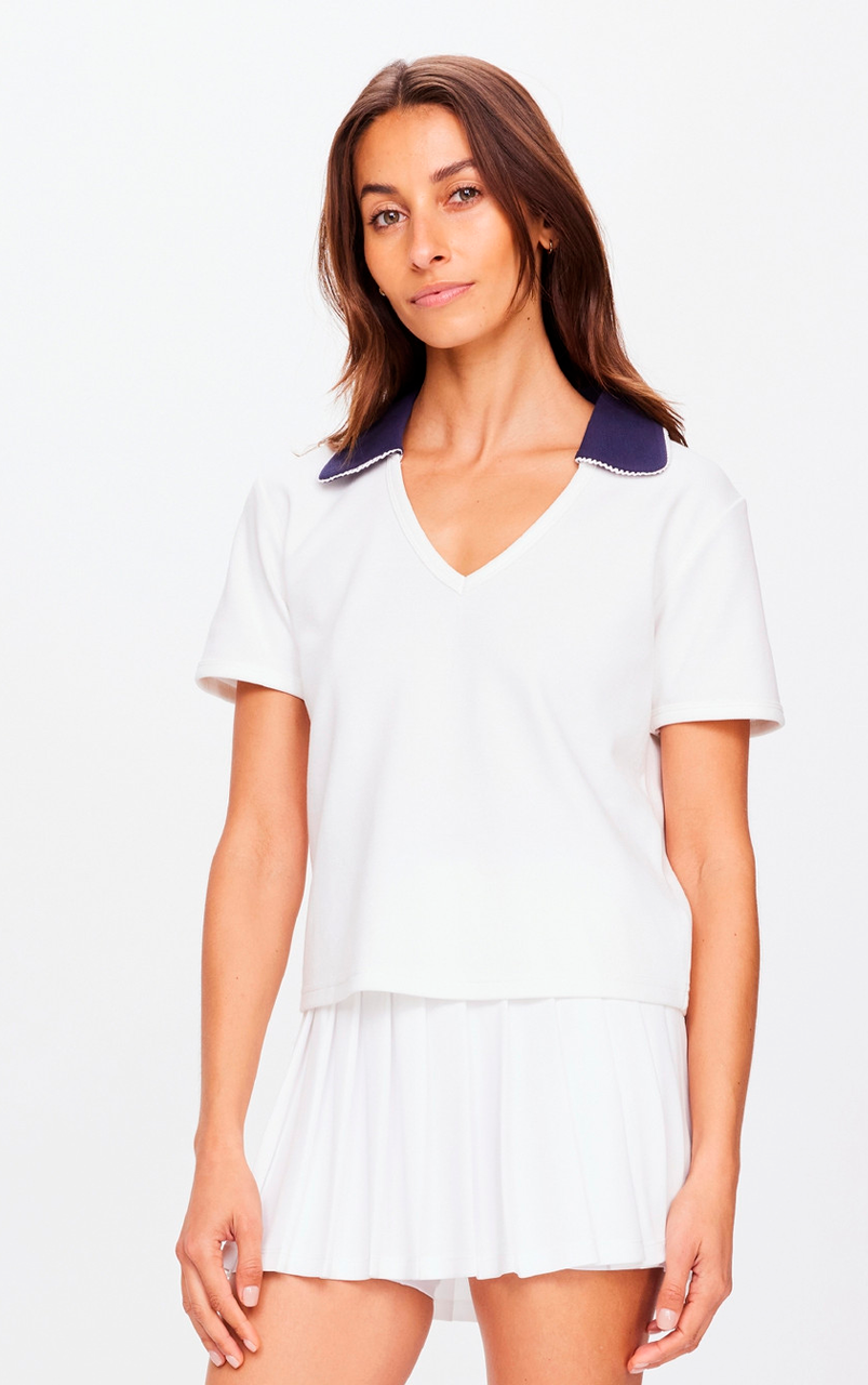 JACOBS V NECK COLLARED POLO WHITE