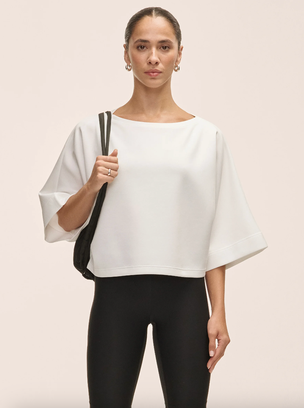 Aria Cropped Boatneck White