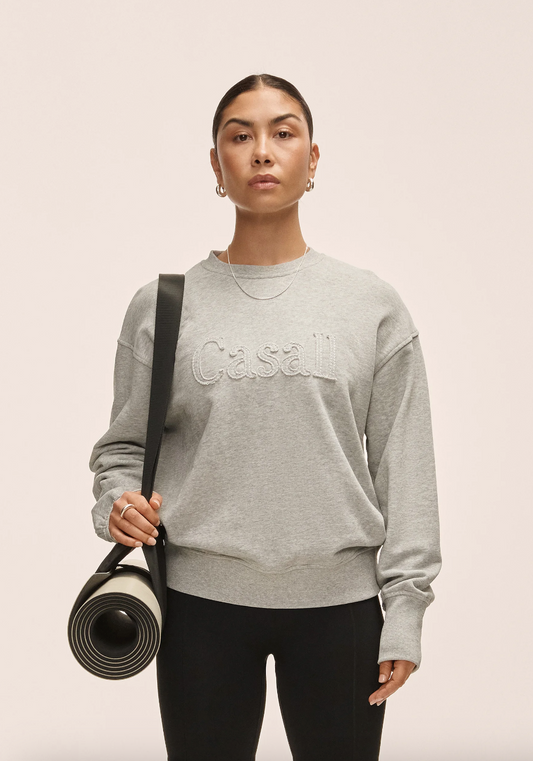 Terry Spring Graphic Crew Grey Melange
