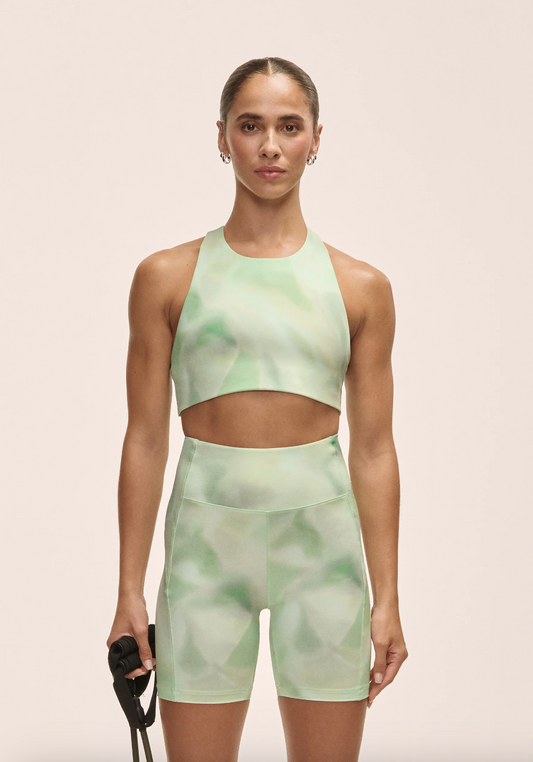 Tie Back Sports Top Illusion Green