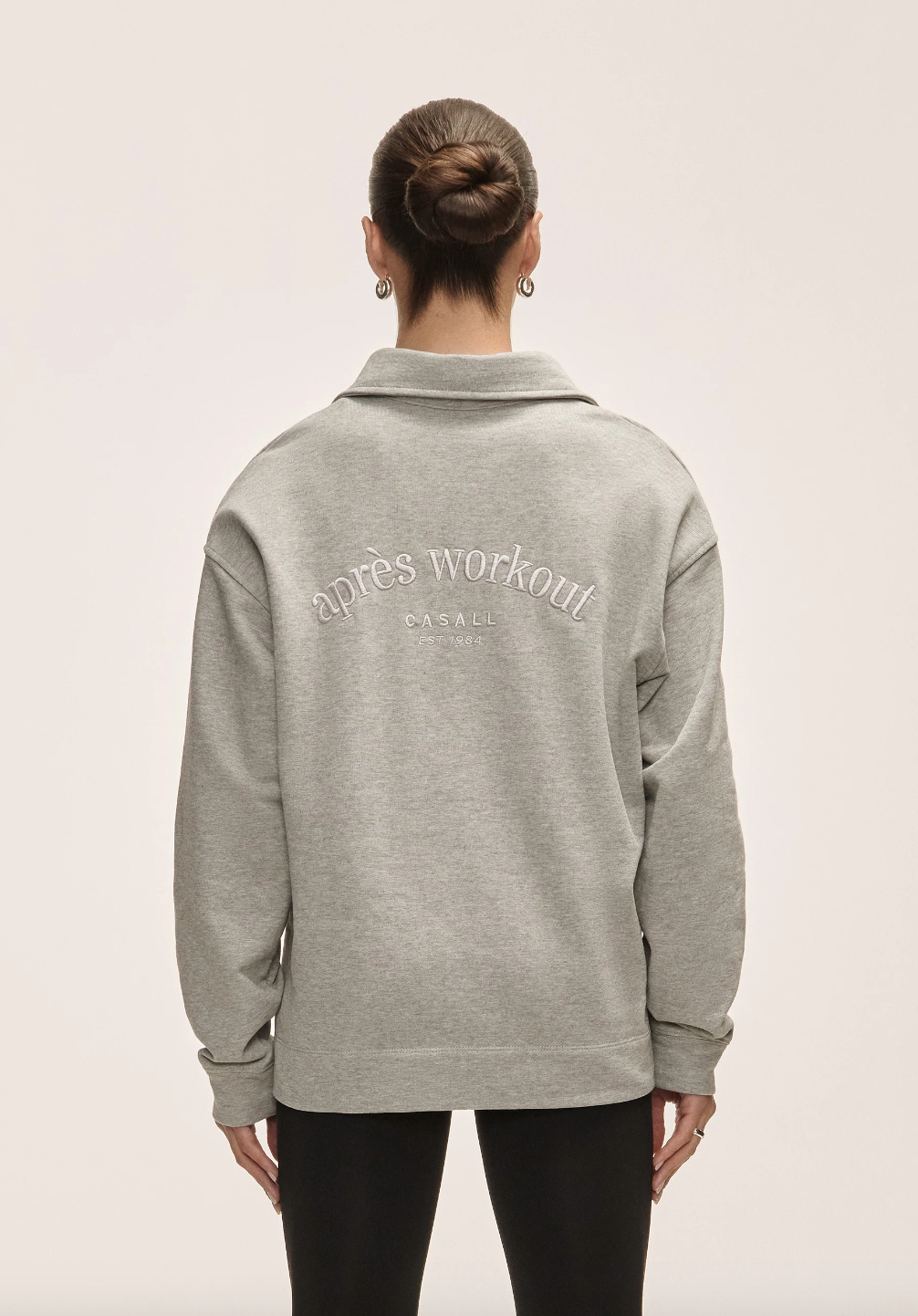 Polo Collar Terry Sweater Grey Melange