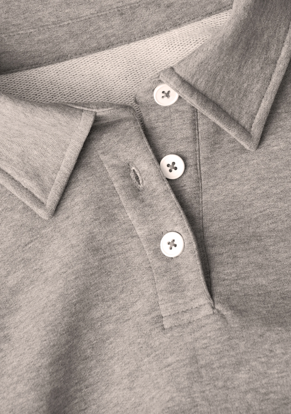 Polo Collar Terry Sweater Grey Melange