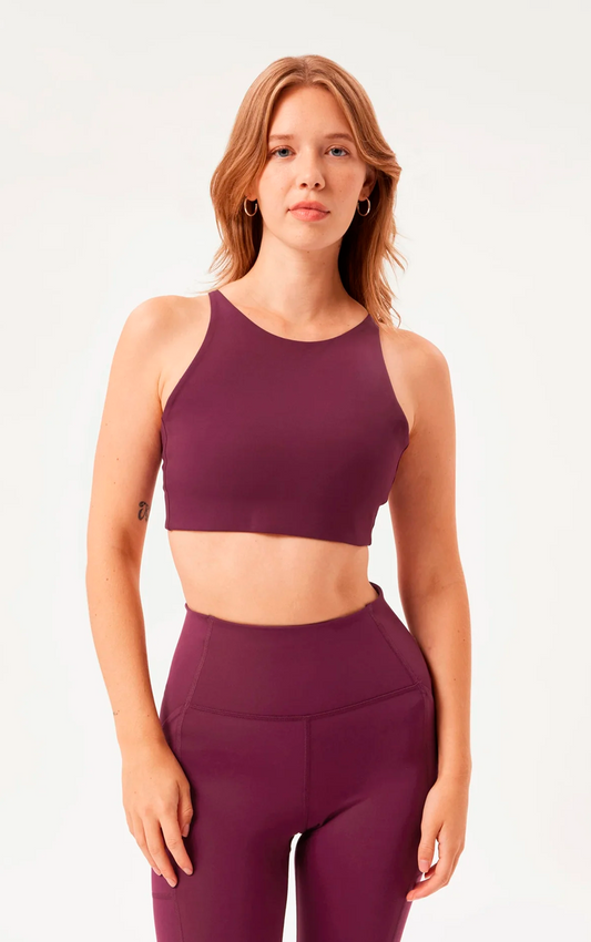 Topanga Bra, Cross-Back Plum