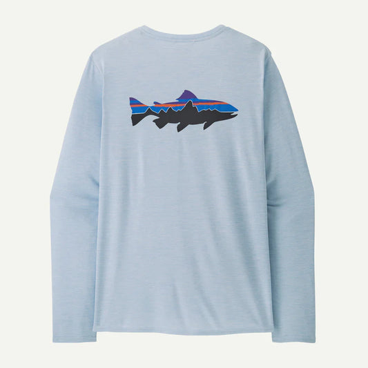 M's L/S Cap Cool Daily Graphic Shirt-Waters Fleck Blue
