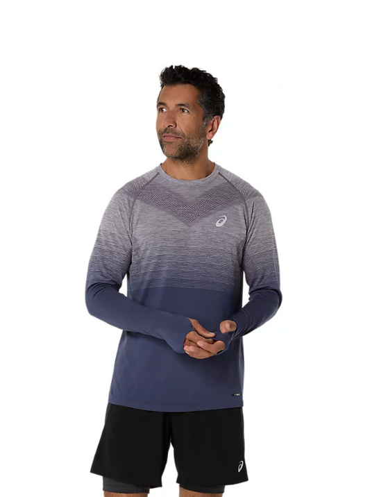 SEAMLESS LS TOP LAVENDER GREY/INDIGO
