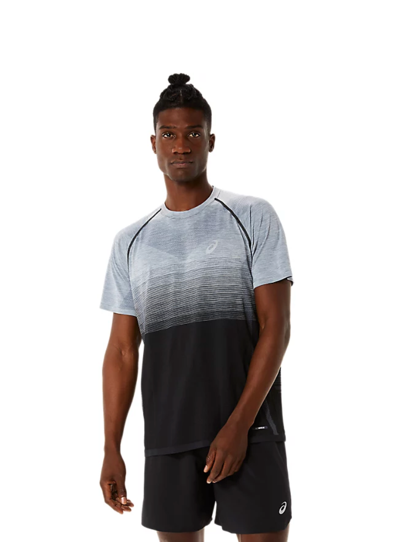 SEAMLESS SS TOP PERFORMANCE BLACK/CARRIER GREY