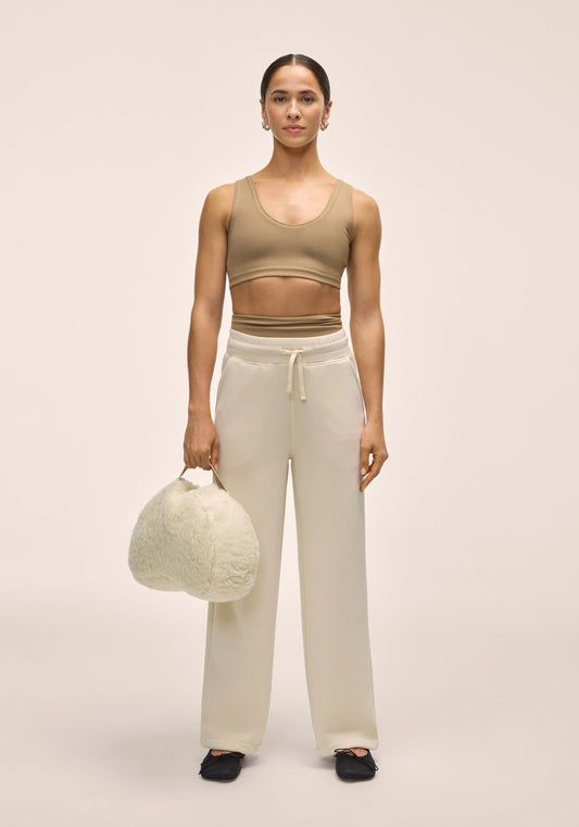 Peachy Straight Leg Jogger Lamb White