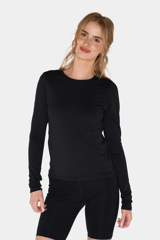 Reset Fitted Long Sleeve Tee Black