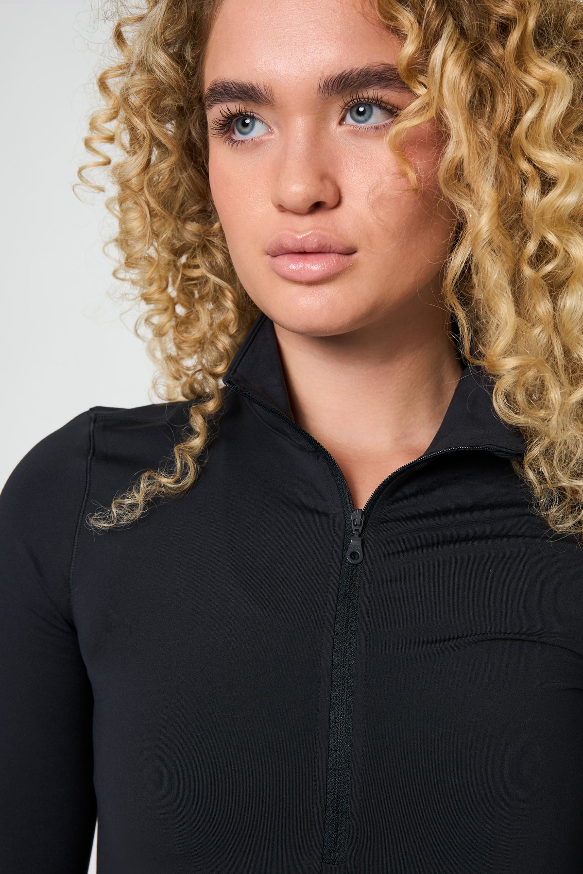 ReSet Long Sleeve Tee, Mock-Neck, Half-Zip Black