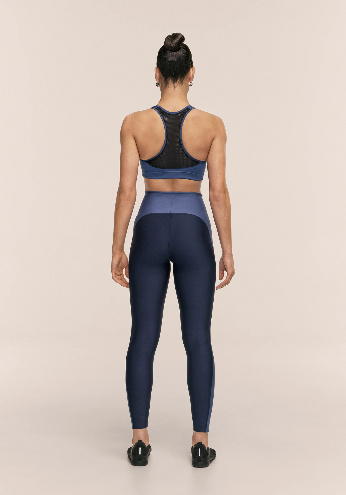 Shaped Block High Waist Tights Core Blue