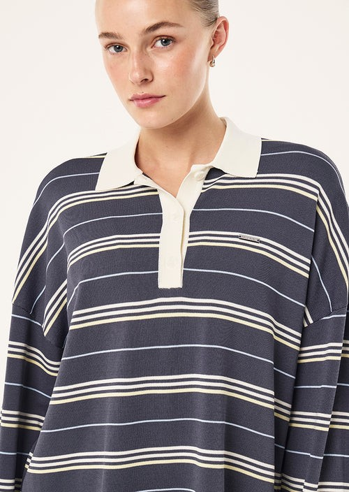 STRATA RUGBY KNIT MARINE BLUE STRIPE