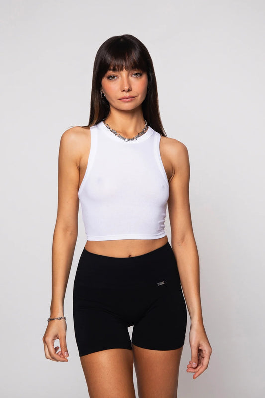 Crescent Tank Top Blanco