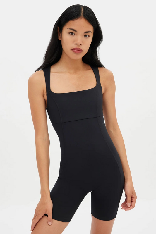 Tina Open Back Unitard Black