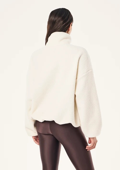 ROTATE QUARTER ZIP WHISPER WHITE CREAM