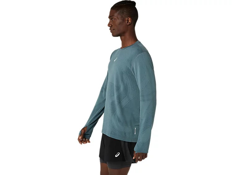 ROAD SEAMLESS LS TOP FOGGY TEAL