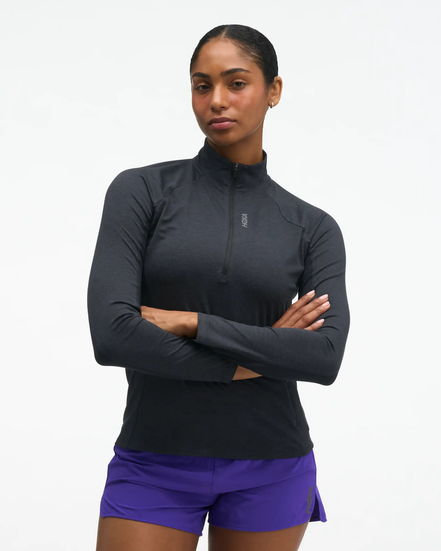 CAMISETA W SKYFORM HALF ZIP BLACK HTR
