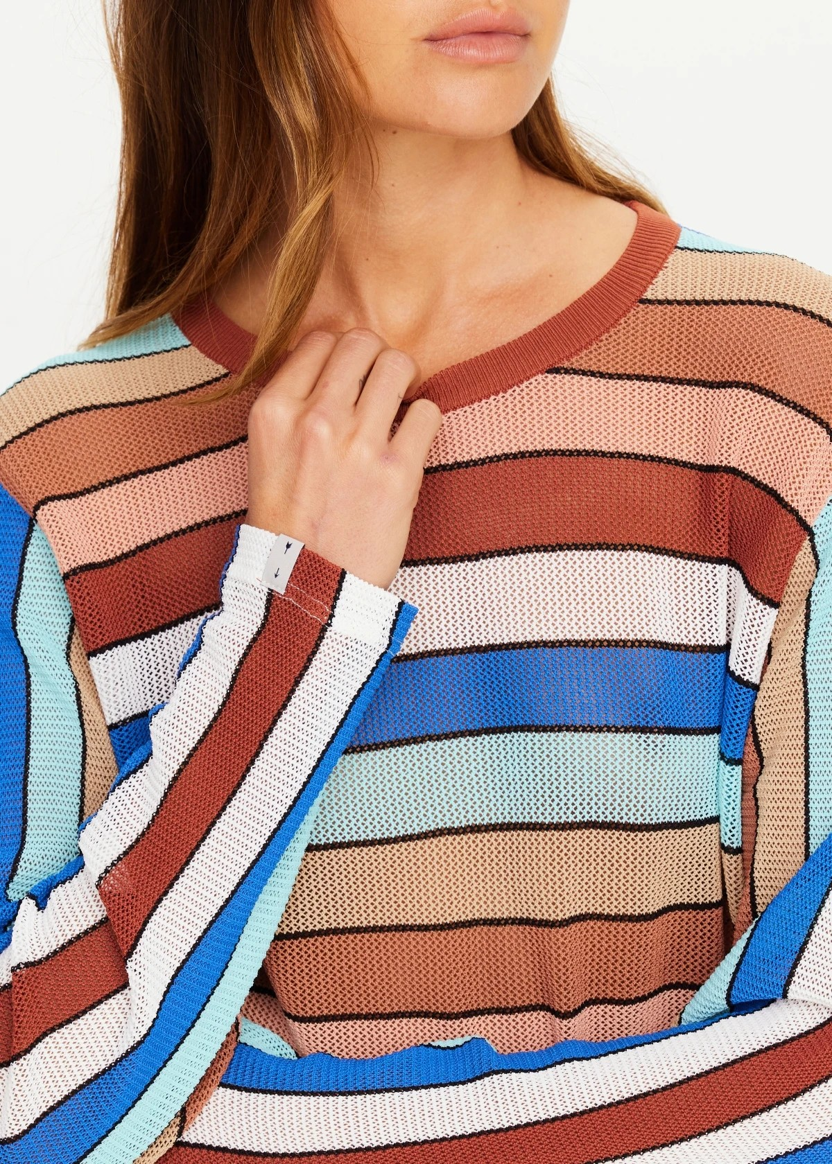 IZA MILLA LONG SLEEVE KNIT TOP STRIPE