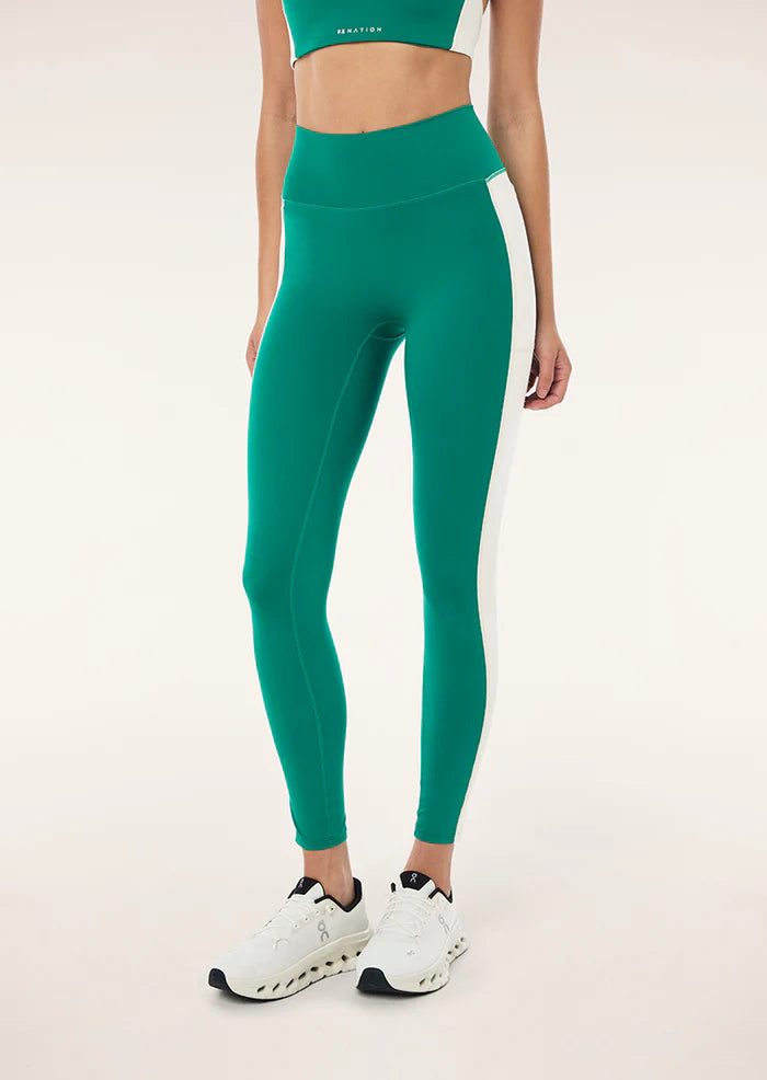 DYNAMIC FULL LENGTH LEGGING COLLEGE GREEN/WHISPER WHITE