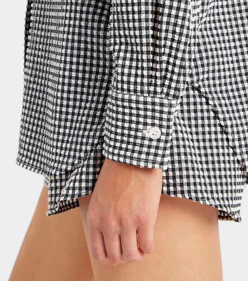Oversized Shirt Gingham Black