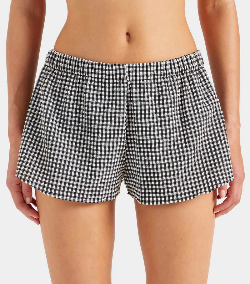 Runner Shorts Gingham Black