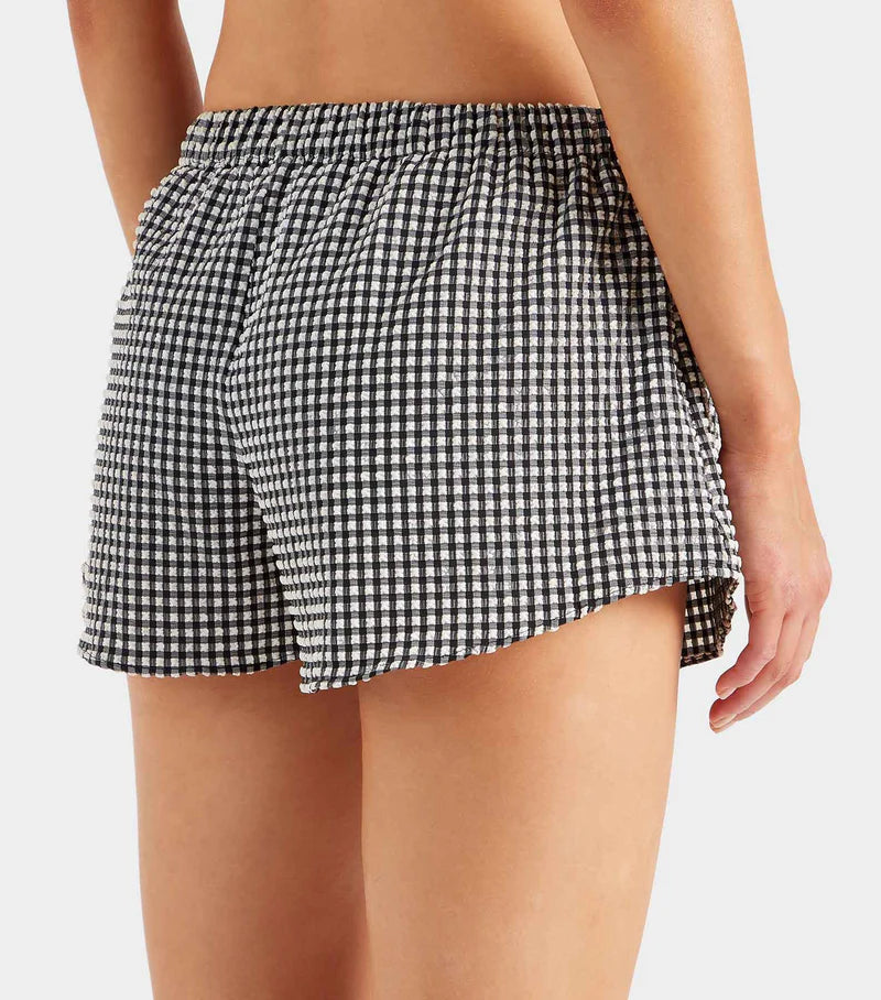 Runner Shorts Gingham Black