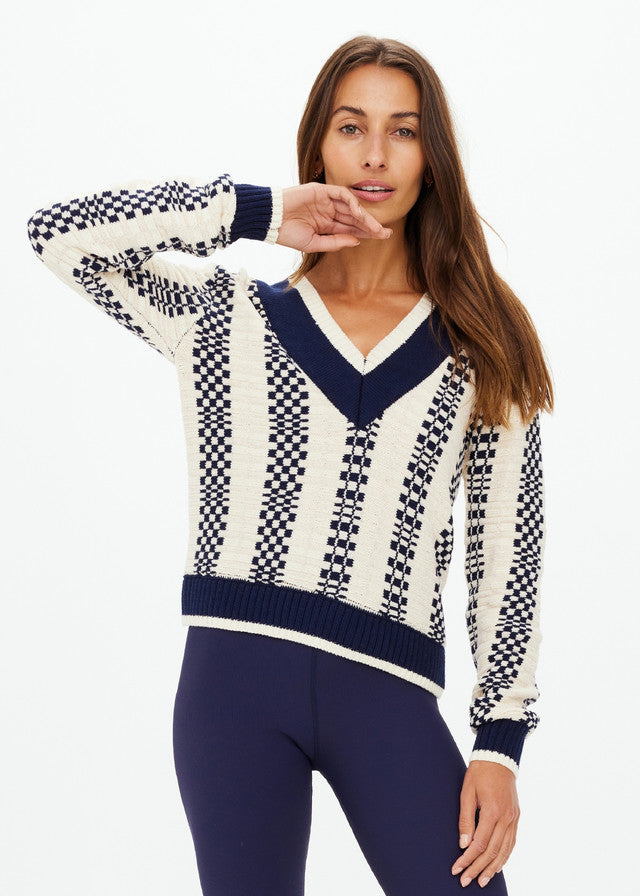 SONNY V NECK SWEATER CHECK
